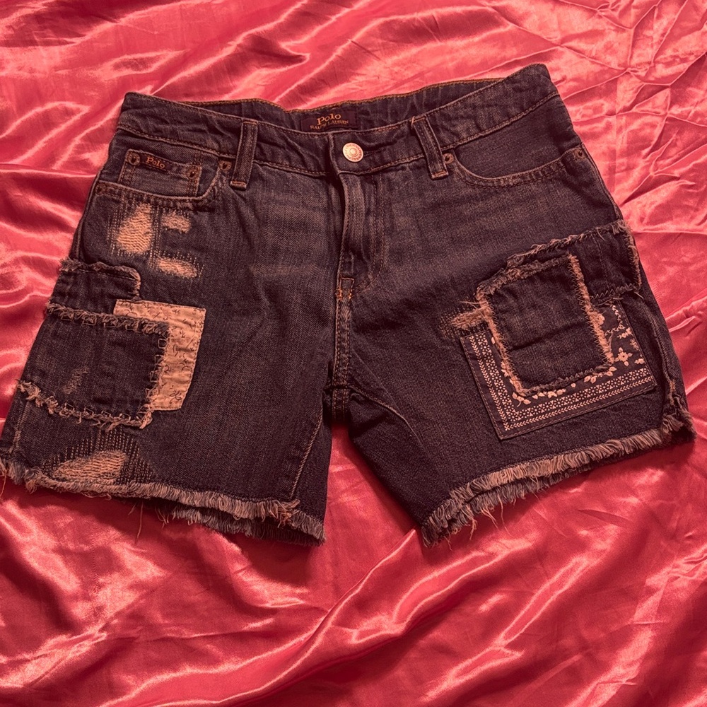 Ralph Lauren Dark Blue Patchwork Jean Shorts